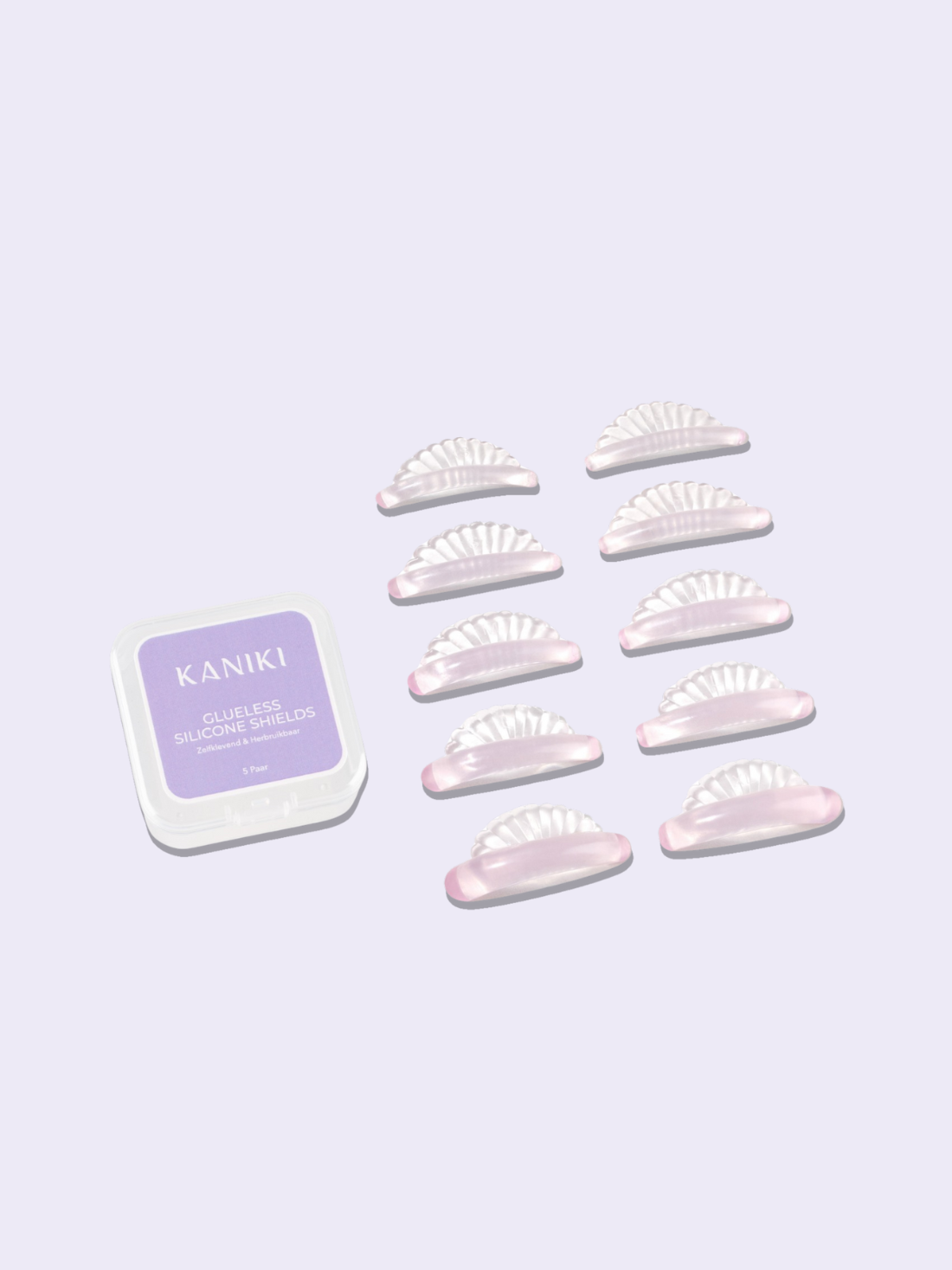 Kaniki Glueless Moon Shields voor lash lift, ergonomisch ontworpen voor een natuurlijke krul zonder lijm, perfect voor professionele wimperstyling.